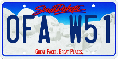 SD license plate 0FAW51