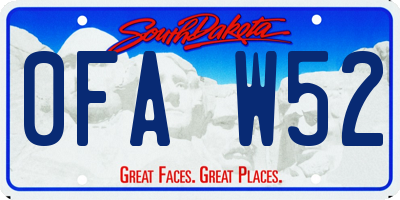 SD license plate 0FAW52