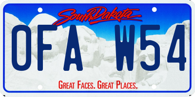 SD license plate 0FAW54