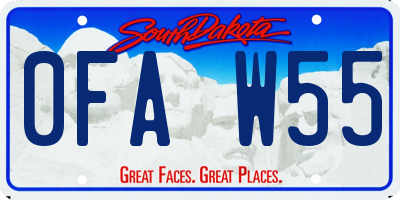SD license plate 0FAW55