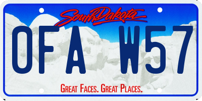 SD license plate 0FAW57
