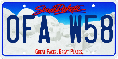 SD license plate 0FAW58