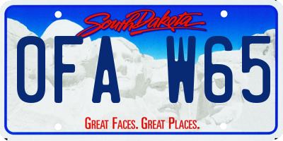 SD license plate 0FAW65