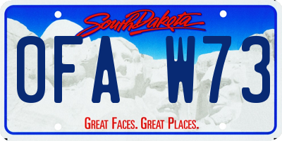 SD license plate 0FAW73