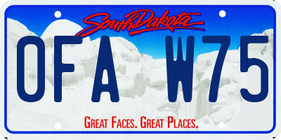 SD license plate 0FAW75