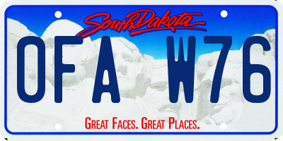SD license plate 0FAW76