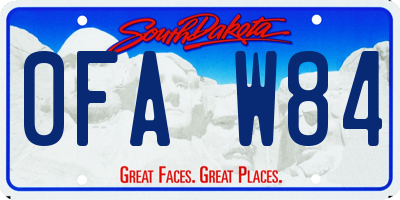 SD license plate 0FAW84