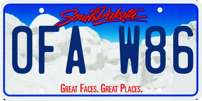 SD license plate 0FAW86