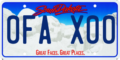 SD license plate 0FAX00