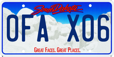 SD license plate 0FAX06