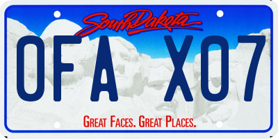 SD license plate 0FAX07