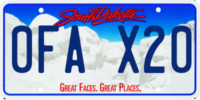 SD license plate 0FAX20