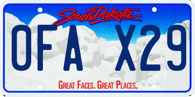 SD license plate 0FAX29