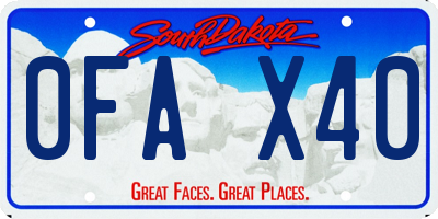SD license plate 0FAX40