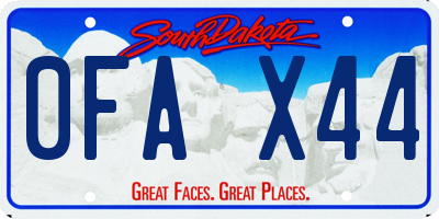 SD license plate 0FAX44