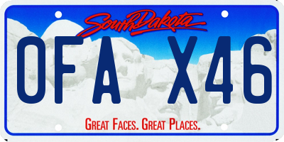 SD license plate 0FAX46
