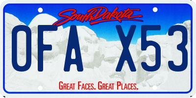 SD license plate 0FAX53