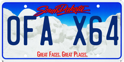 SD license plate 0FAX64