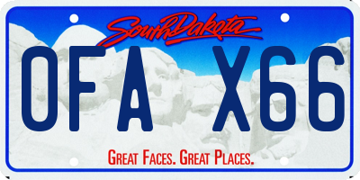 SD license plate 0FAX66