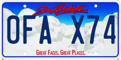 SD license plate 0FAX74