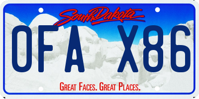 SD license plate 0FAX86