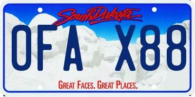 SD license plate 0FAX88