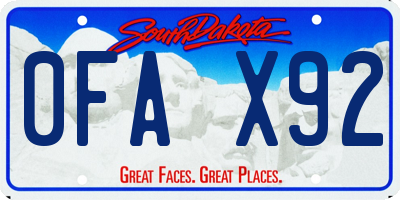 SD license plate 0FAX92
