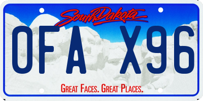 SD license plate 0FAX96