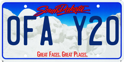 SD license plate 0FAY20