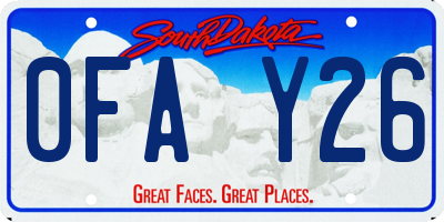 SD license plate 0FAY26