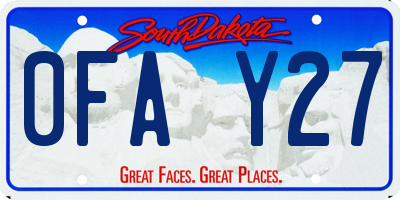 SD license plate 0FAY27