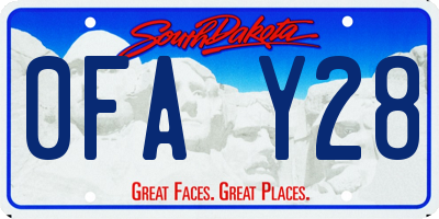 SD license plate 0FAY28