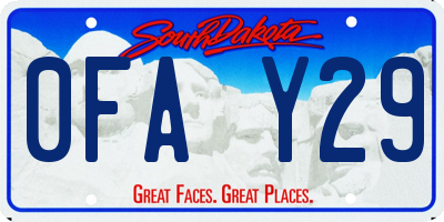 SD license plate 0FAY29