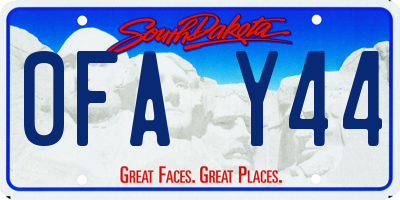 SD license plate 0FAY44