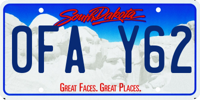 SD license plate 0FAY62