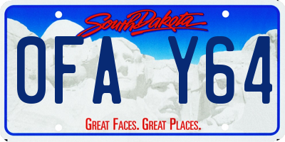 SD license plate 0FAY64