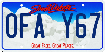SD license plate 0FAY67