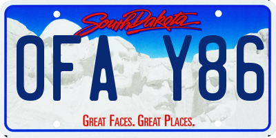 SD license plate 0FAY86