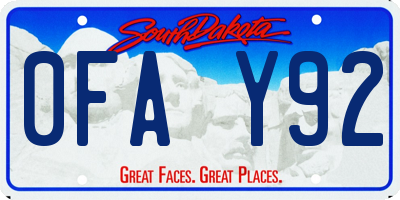 SD license plate 0FAY92