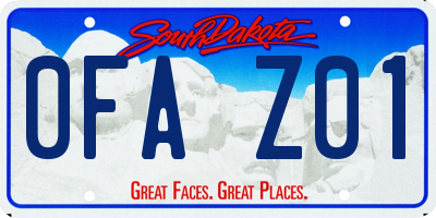 SD license plate 0FAZ01