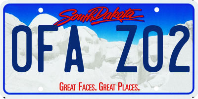 SD license plate 0FAZ02