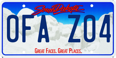 SD license plate 0FAZ04