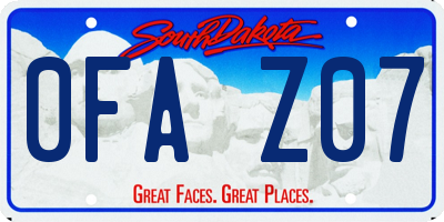 SD license plate 0FAZ07