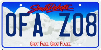 SD license plate 0FAZ08