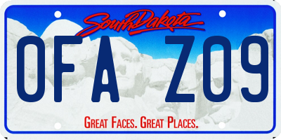SD license plate 0FAZ09