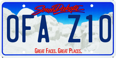 SD license plate 0FAZ10