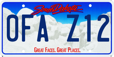 SD license plate 0FAZ12
