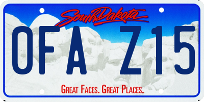 SD license plate 0FAZ15
