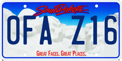 SD license plate 0FAZ16