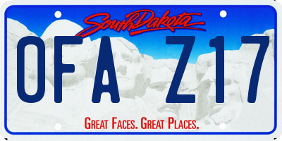 SD license plate 0FAZ17